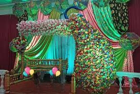 Peacock-themed decor