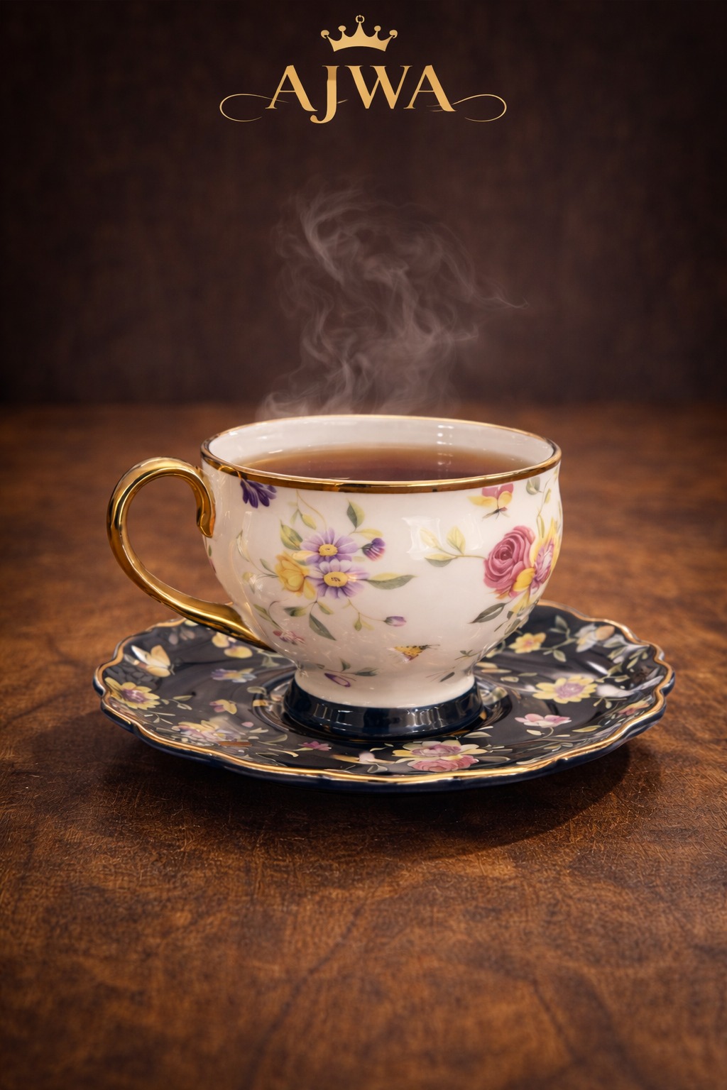 AJWA Flora Fine Bone China Tea Cup & Saucer Set